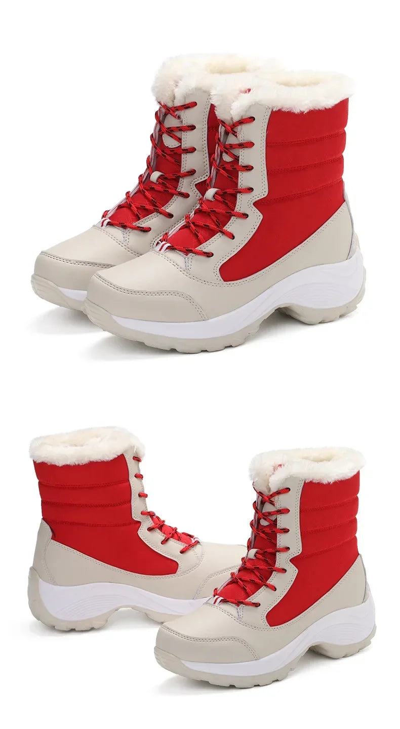 Women's Platform Snow Boots | Waterproof Fur Ankle & Thigh High Winter Walking Shoes