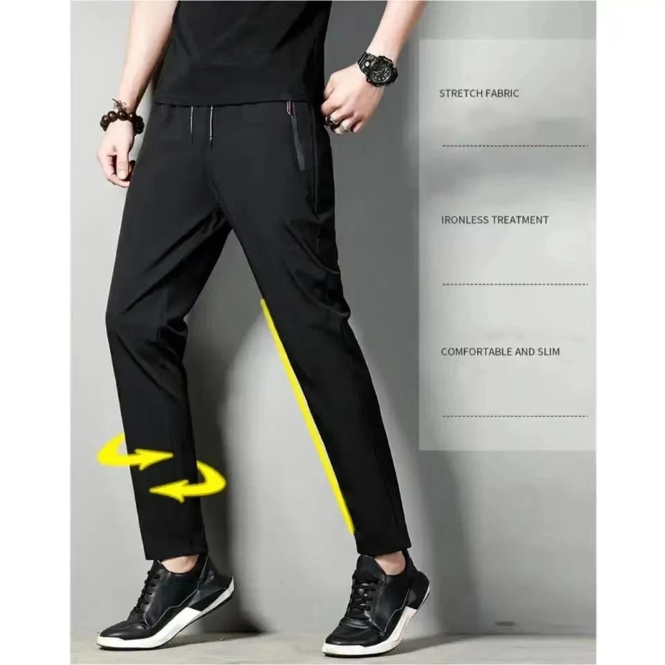 Korean ice silk Jin round thin sports pants