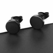 Black Stainless Steel Stud Earrings, Punk