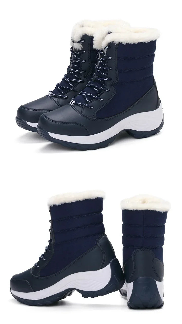 Women's Platform Snow Boots | Waterproof Fur Ankle & Thigh High Winter Walking Shoes