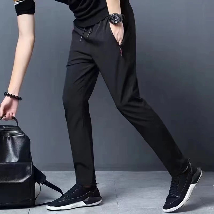 Korean ice silk Jin round thin sports pants