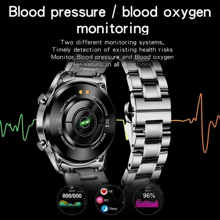 LIGE Luxury Full Circle Touch Screen Men Smart Watch Bluetooth Call Steel Band Waterproof Sports Fitness Watch For Android IOS