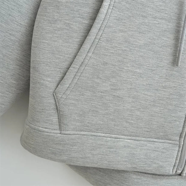 Women's Oversized Zipper Hoodie | High Street Unisex Style with Double Pockets