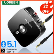 UGREEN Bluetooth RCA Receiver 5.1 aptX HD 3.5mm Jack Aux Wireless Adapter Music for TV Car 2RCA Bluetooth 5.0 Audio Receiver