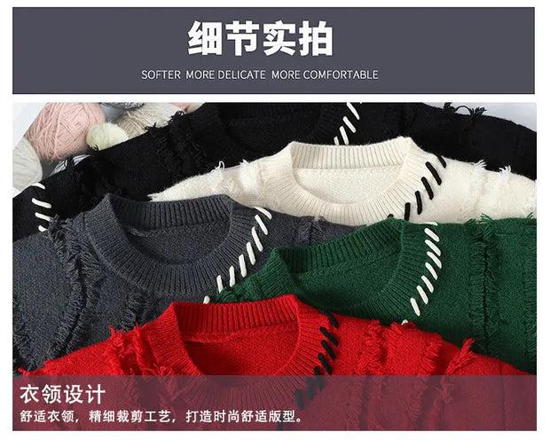 Men's Knitted Sweater, Patchwork