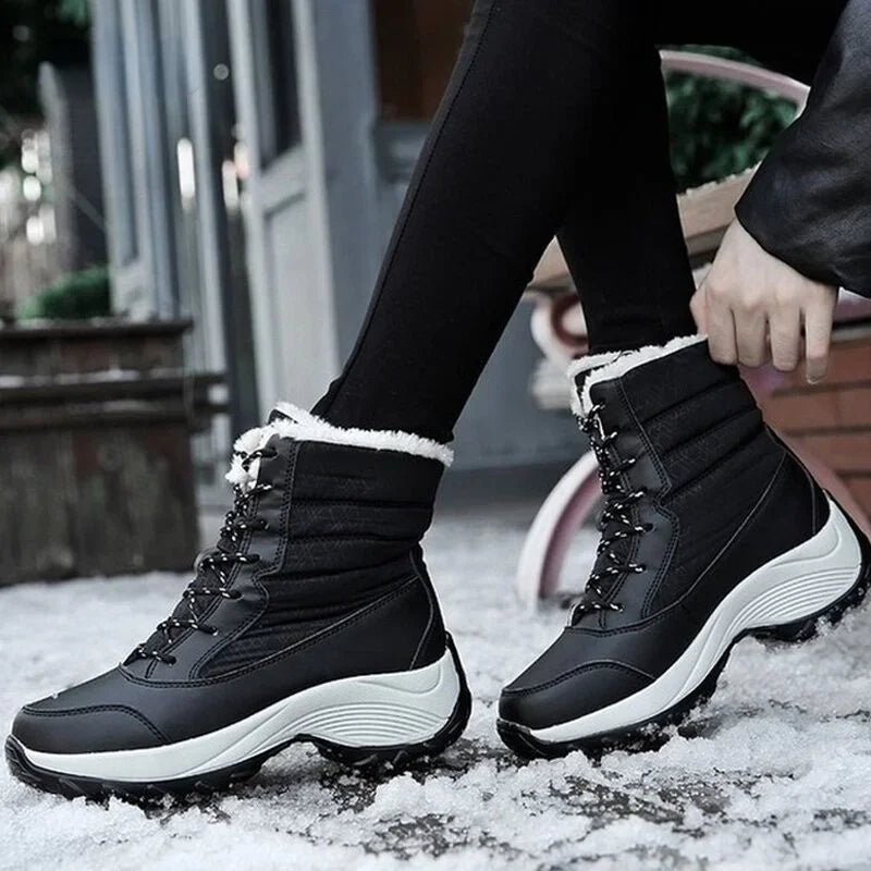 Women's Platform Snow Boots | Waterproof Fur Ankle & Thigh High Winter Walking Shoes