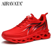 Men's Flame Printed Sneakers Flying Weave Sports Shoes Comfortable Running Shoes Outdoor Men Athletic Shoes