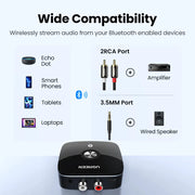 UGREEN Bluetooth RCA Receiver 5.1 aptX HD 3.5mm Jack Aux Wireless Adapter Music for TV Car 2RCA Bluetooth 5.0 Audio Receiver