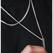 Vertical Bar Necklace for Men, Layered