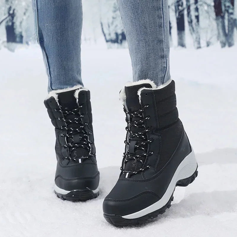 Women's Platform Snow Boots | Waterproof Fur Ankle & Thigh High Winter Walking Shoes