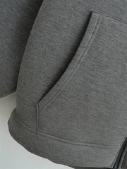 Women's Oversized Zipper Hoodie | High Street Unisex Style with Double Pockets