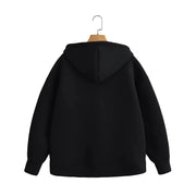 Women's Oversized Zipper Hoodie | High Street Unisex Style with Double Pockets