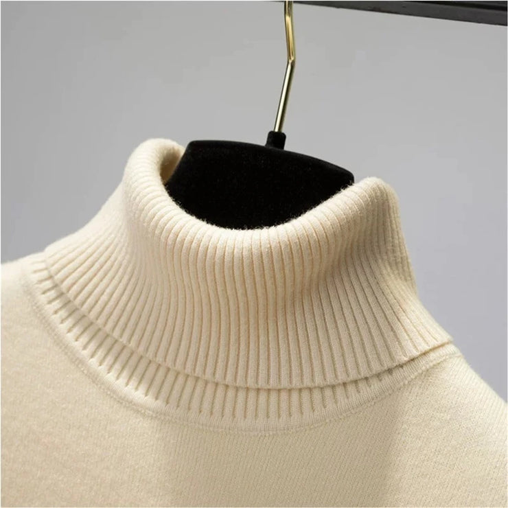 Women's Turtleneck Winter Sweater | Elegant Velvet Lined Pullover