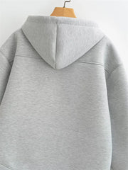 Women's Oversized Zipper Hoodie | High Street Unisex Style with Double Pockets