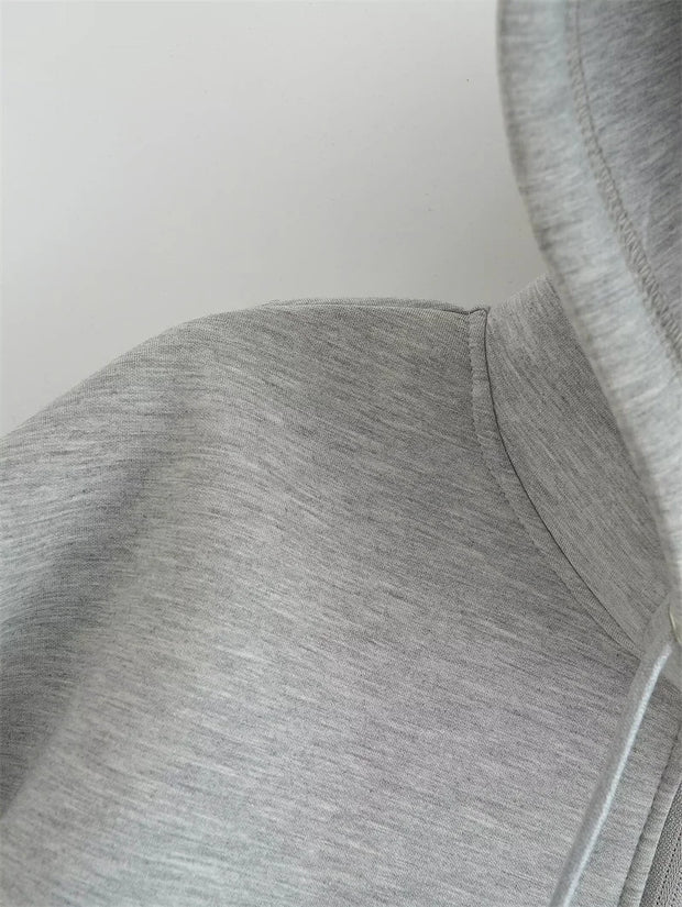 Women's Oversized Zipper Hoodie | High Street Unisex Style with Double Pockets