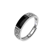 Black Dragon Ring, Silver Open Design