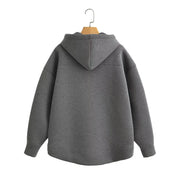 Women's Oversized Zipper Hoodie | High Street Unisex Style with Double Pockets