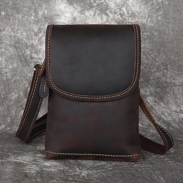 Men's Leather Shoulder Crossbody Bag