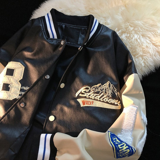 American Retro Letter Embroidered Jackets