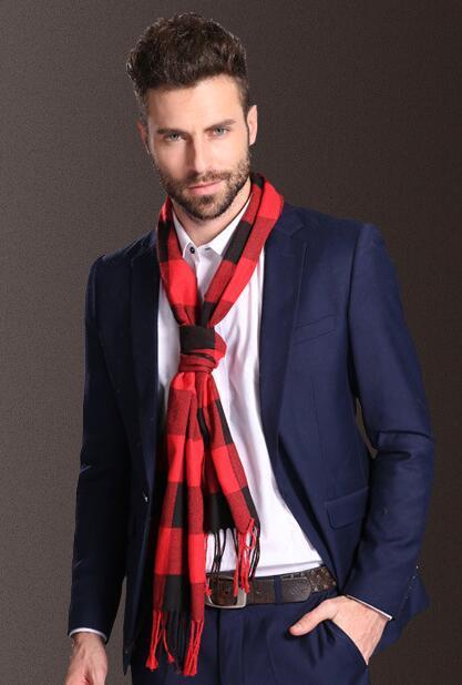 Men's Tartan Shawl – Warm Winter Scarf