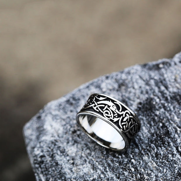 Mens Fashion Vintage Stainless Steel Ring