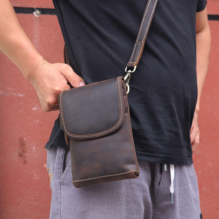 Men's Leather Shoulder Crossbody Bag