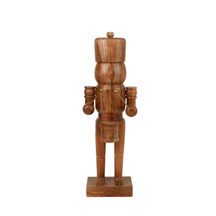 Wood Decorative Drummer Nutcracker, Dark Brown, 23.5", by Holiday Time