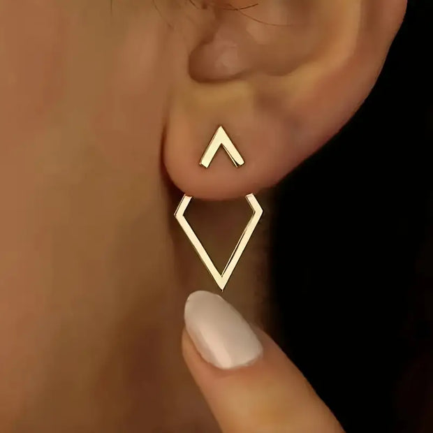 14K Gold-Plated Geometric Cutout Stud Earrings