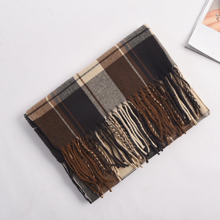 Women's Plaid Winter Scarf – Thick & Warm