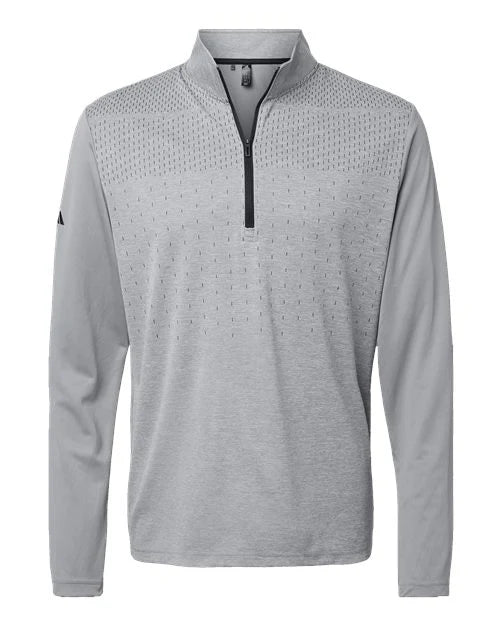 Adidas Heather Block Print Quarter-Zip Pullover