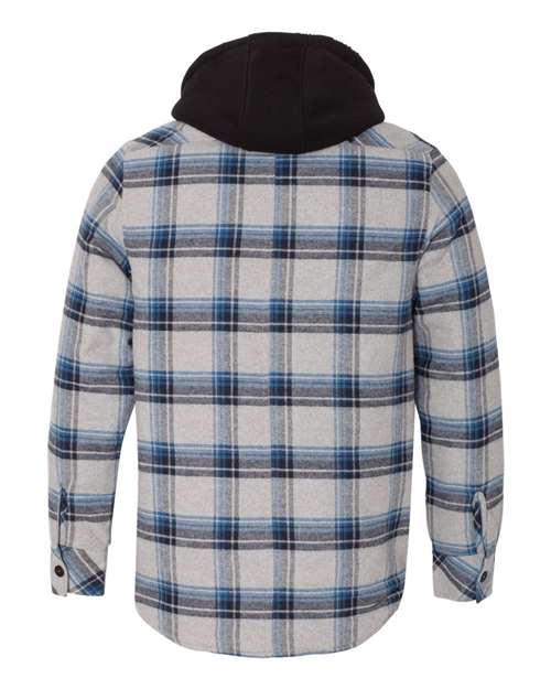 Men’s Quilted Flannel Hooded Jacket with Sherpa-Lined Hood & Nylon Lining Style B8620