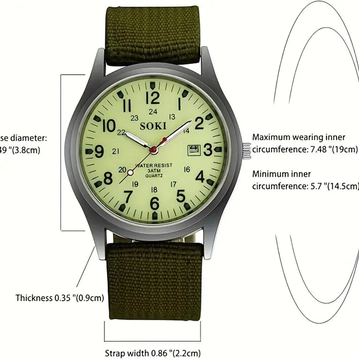 Night Vision Luminous Military Wrist Watch