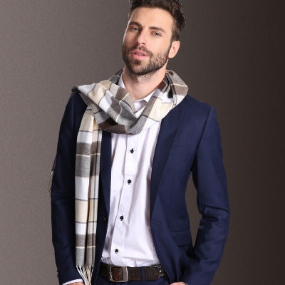 Men's Tartan Shawl – Warm Winter Scarf