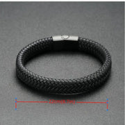 Men’s Black Woven Faux Leather Bracelet