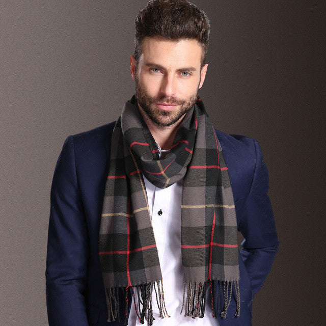 Men's Tartan Shawl – Warm Winter Scarf