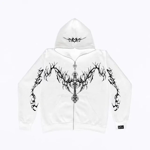 Gothic Clothing Trend Zipper Hoodies