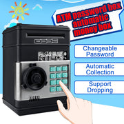Electronic Piggy Bank ATM Password Money Box Cash Coins Saving Box ATM Bank Safe Box Automatic Deposit Banknote Christmas Gift