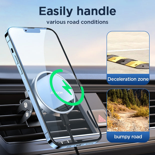 15W Qi Magnetic Car Phone Holder Wireless Charger