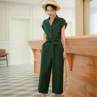 Women's high waist slim nine-point jumpsuit