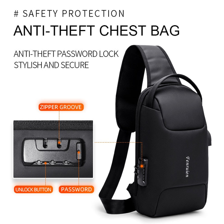 Waterproof Shoulder Bag USB Charging
