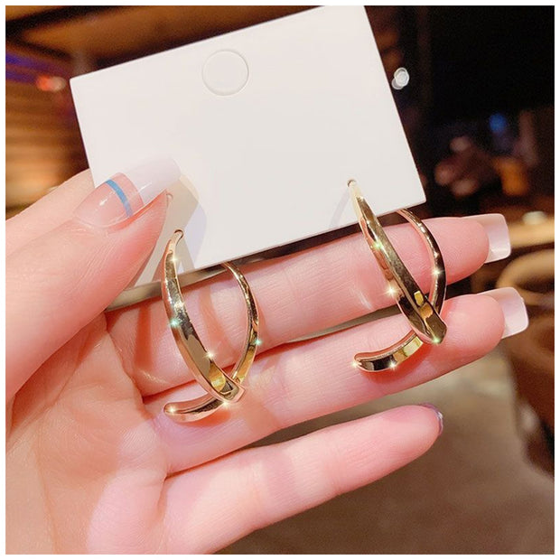 Irregular Simple Curved Earrings Women