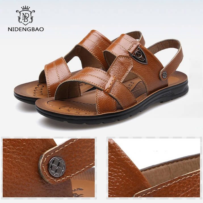 Summer Genuine Leather Beach Sandals