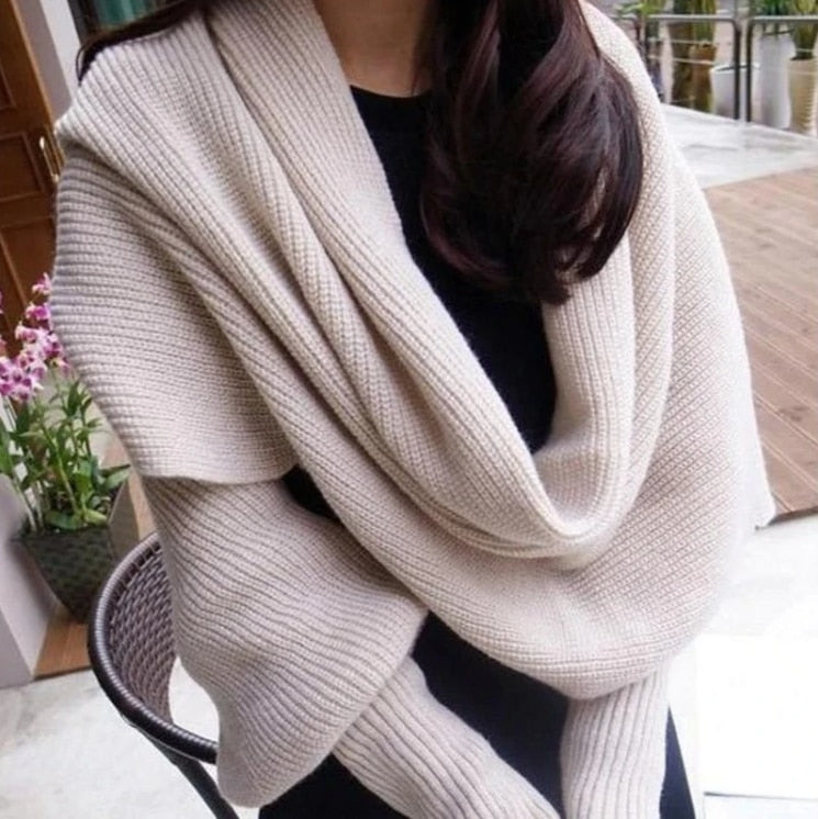 wool scarves for men and women with sleeves