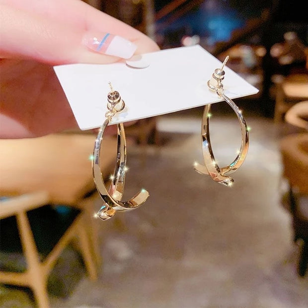 Irregular Simple Curved Earrings Women