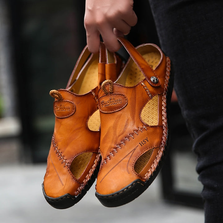 Summer Sandals Men Leathe