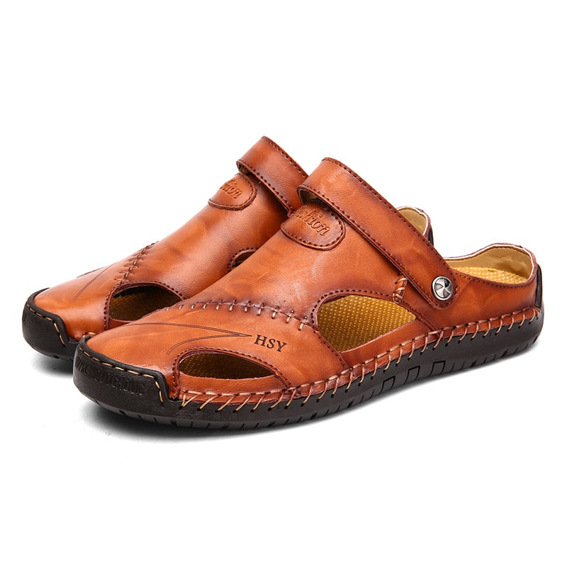 Summer Sandals Men Leathe