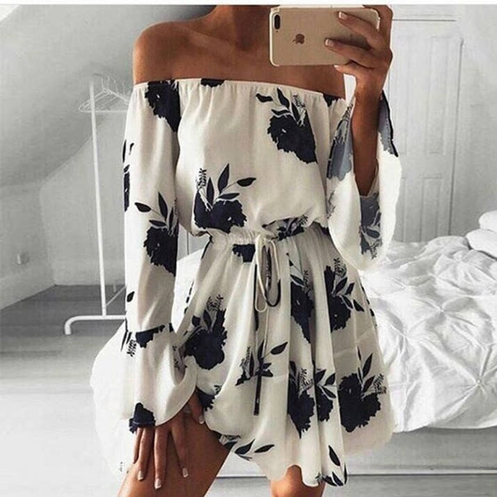 Women Summer Beach Floral Boho Dress