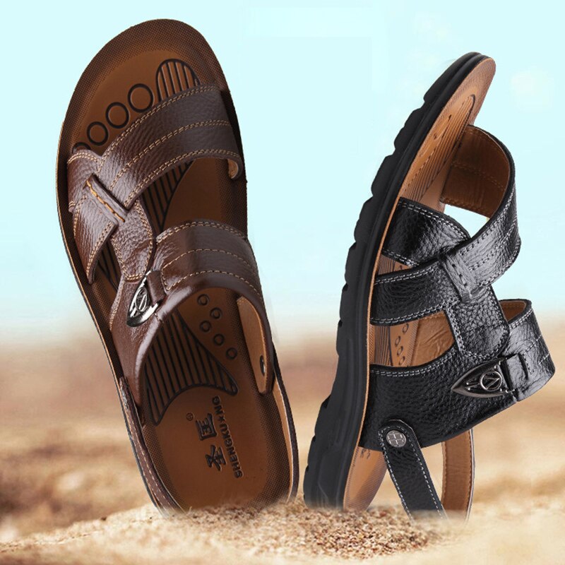 Summer Genuine Leather Beach Sandals
