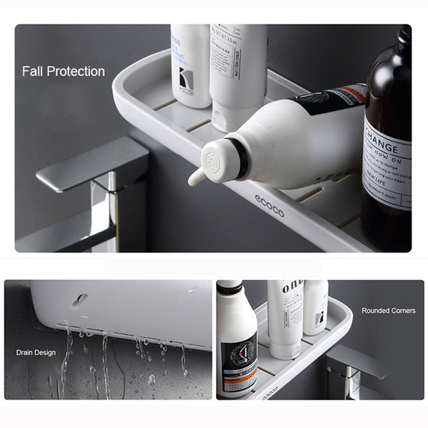 Punch-Free Bathroom Organizer Shelf