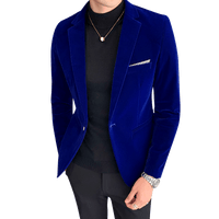 Gold Velvet Blazer | High-Quality Slim Fit Suit Jacket